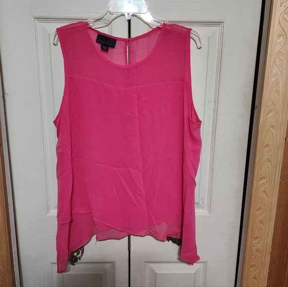 attention Tops - Attention Bright Pink Sleeveless Blouse